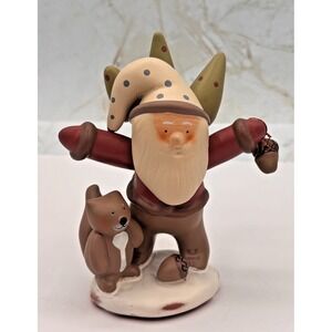 Russ Bonnie Lynn Folk Art Santa Figurine Peace In The Meadows Woodland Santa EUC